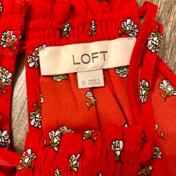 Loft red halter top flutter blouse size XS - Picture 3 of 7